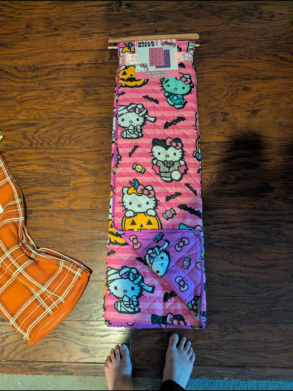 Hello Kitty Pink Halloween Quilted Throw